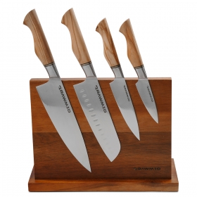Нож RAWMID Classic RCK | Ручка «Оливковое дерево» | Сантоку, Шеф-нож, Универсальный, Для овощей